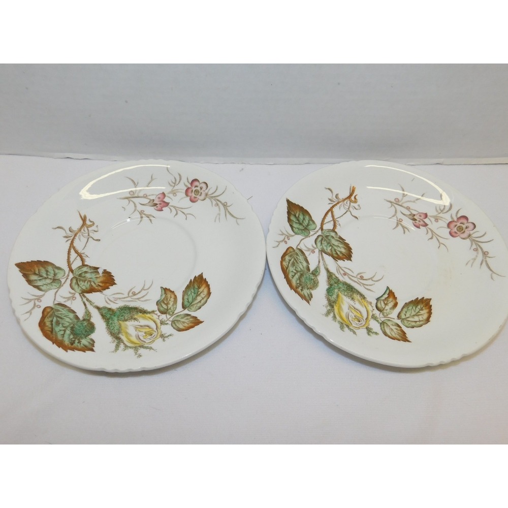 John Maddock & Sons Old Rose Saucers Set Of 2, 6"
